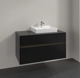 Тумба під раковину Villeroy & Boch Collaro 100х50 см із підсвічуванням МДФ чорний матовий лак C015B0PD