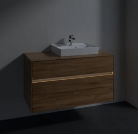 Тумба під раковину Villeroy & Boch Collaro 100х50 см із підсвічуванням ДСП дуб канзас C015B0RH