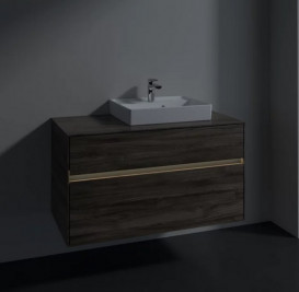 Тумба под раковину Villeroy & Boch Collaro 100х50 см с подсветкой ДСП каменный дуб  C015B0RK