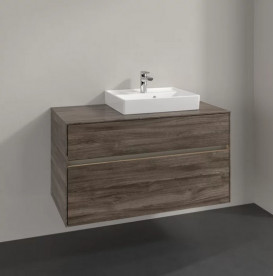 Тумба под раковину Villeroy & Boch Collaro 100х50 см с подсветкой ДСП каменный дуб  C015B0RK
