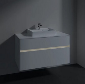 Тумба под раковину Villeroy & Boch Collaro 100х50 см с подсветкой МДФ глянцевый белый C016B0DH