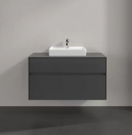 Тумба под раковину Villeroy & Boch Collaro 100х50 см с подсветкой МДФ глянцевый серый C016B0FP