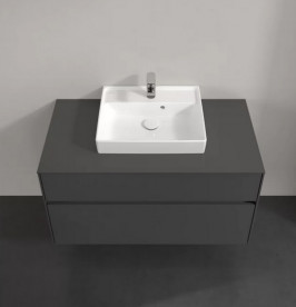Тумба под раковину Villeroy & Boch Collaro 100х50 см с подсветкой МДФ глянцевый серый C016B0FP