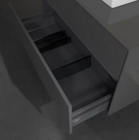 Тумба под раковину Villeroy & Boch Collaro 100х50 см с подсветкой МДФ глянцевый серый C016B0FP