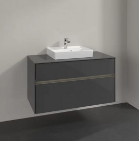 Тумба под раковину Villeroy & Boch Collaro 100х50 см с подсветкой МДФ глянцевый серый C016B0FP