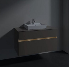 Тумба під раковину Villeroy & Boch Collaro 100х50 см із підсвічуванням ДСП трюфель сірий C016B0VG