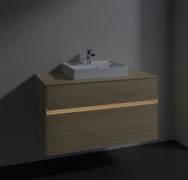Тумба під раковину Villeroy & Boch Collaro 100х50 см із підсвічуванням ДСП північний дуб C016B0VJ