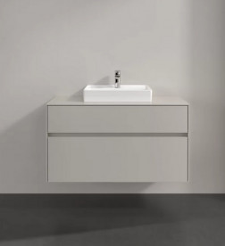 Тумба под раковину Villeroy & Boch Collaro 100х50 см с подсветкой ДСП мягкий серый C016B0VK