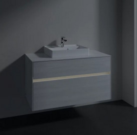 Тумба під раковину Villeroy & Boch Collaro 100х50 см із підсвічуванням ДСП біле дерево C016B0E8