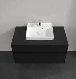Тумба під раковину Villeroy & Boch Collaro 100х50 см із підсвічуванням МДФ чорний матовий лак C016B0PD