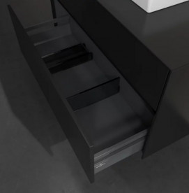 Тумба під раковину Villeroy & Boch Collaro 100х50 см із підсвічуванням МДФ чорний матовий лак C016B0PD