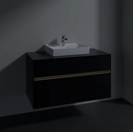 Тумба під раковину Villeroy & Boch Collaro 100х50 см із підсвічуванням МДФ чорний матовий лак C016B0PD