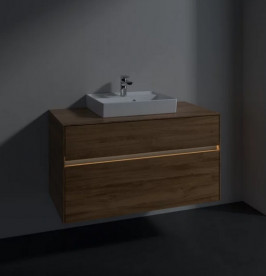 Тумба под раковину Villeroy & Boch Collaro 100х50 см с подсветкой ДСП дуб канзас C016B0RH