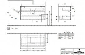 Тумба под раковину Villeroy & Boch Collaro 100х50 см с подсветкой ДСП каменный дуб  C016B0RK