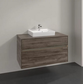 Тумба под раковину Villeroy & Boch Collaro 100х50 см с подсветкой ДСП каменный дуб  C016B0RK
