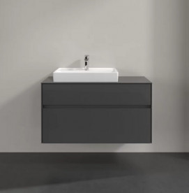 Тумба під раковину Villeroy & Boch Collaro 100х50 см із підсвічуванням МДФ глянсовий сірий C017B0FP