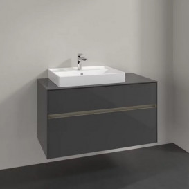 Тумба під раковину Villeroy & Boch Collaro 100х50 см із підсвічуванням МДФ глянсовий сірий C017B0FP