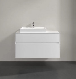 Тумба під раковину Villeroy & Boch Collaro 100х50 см із підсвічуванням ДСП матовий білий C017B0MS