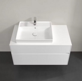 Тумба під раковину Villeroy & Boch Collaro 100х50 см із підсвічуванням ДСП матовий білий C017B0MS