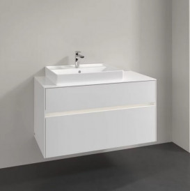 Тумба під раковину Villeroy & Boch Collaro 100х50 см із підсвічуванням ДСП матовий білий C017B0MS