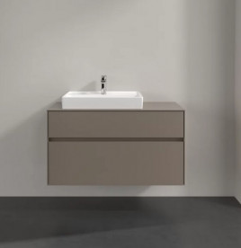 Тумба під раковину Villeroy & Boch Collaro 100х50 см із підсвічуванням ДСП трюфель сірий C017B0VG