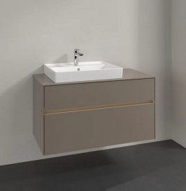 Тумба під раковину Villeroy & Boch Collaro 100х50 см із підсвічуванням ДСП трюфель сірий C017B0VG