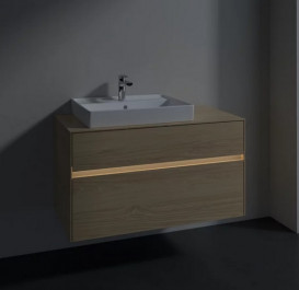 Тумба під раковину Villeroy & Boch Collaro 100х50 см із підсвічуванням ДСП північний дуб C017B0VJ
