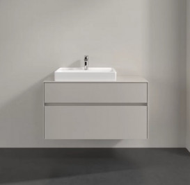 Тумба под раковину Villeroy & Boch Collaro 100х50 см с подсветкой ДСП мягкий серый C017B0VK