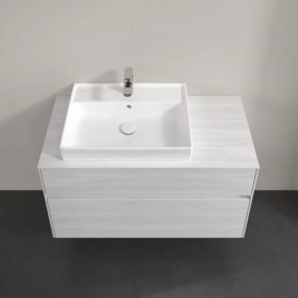 Тумба под раковину Villeroy & Boch Collaro 100х50 см с подсветкой ДСП белое дерево C017B0E8