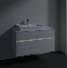 Тумба под раковину Villeroy & Boch Collaro 100х50 см с подсветкой ДСП белое дерево C017B0E8