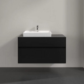 Тумба під раковину Villeroy & Boch Collaro 100х50 см із підсвічуванням МДФ чорний матовий лак C017B0PD