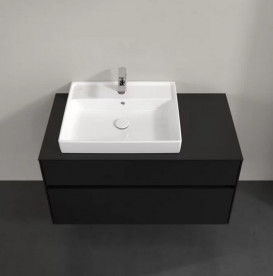 Тумба під раковину Villeroy & Boch Collaro 100х50 см із підсвічуванням МДФ чорний матовий лак C017B0PD