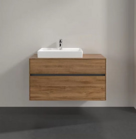 Тумба под раковину Villeroy & Boch Collaro 100х50 см с подсветкой ДСП дуб канзас C017B0RH