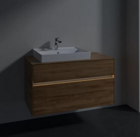 Тумба под раковину Villeroy & Boch Collaro 100х50 см с подсветкой ДСП дуб канзас C017B0RH