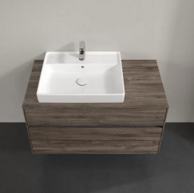 Тумба под раковину Villeroy & Boch Collaro 100х50 см с подсветкой ДСП каменный дуб C017B0RK