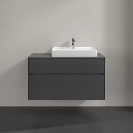 Тумба под раковину Villeroy & Boch Collaro 100х50 см с подсветкой МДФ глянцевый серый C018B0FP