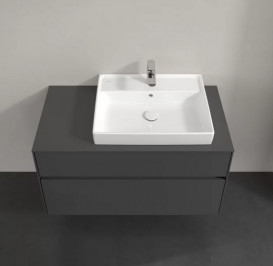 Тумба под раковину Villeroy & Boch Collaro 100х50 см с подсветкой МДФ глянцевый серый C018B0FP