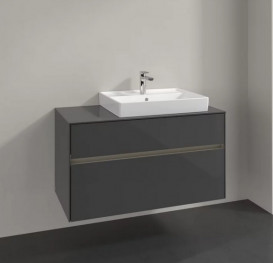 Тумба под раковину Villeroy & Boch Collaro 100х50 см с подсветкой МДФ глянцевый серый C018B0FP