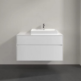 Тумба під раковину Villeroy & Boch Collaro 100х50 см із підсвічуванням ДСП матовий білий C018B0MS