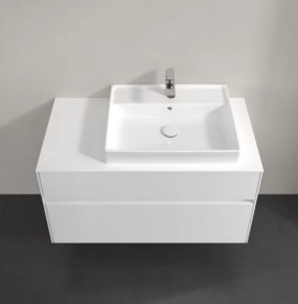 Тумба під раковину Villeroy & Boch Collaro 100х50 см із підсвічуванням ДСП матовий білий C018B0MS