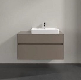 Тумба під раковину Villeroy & Boch Collaro 100х50 см із підсвічуванням ДСП трюфель сірий C018B0VG