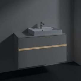Тумба под раковину Villeroy & Boch Collaro 100х50 см с подсветкой ДСП мягкий серый C018B0VK