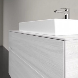 Тумба під раковину Villeroy & Boch Collaro 100х50 см із підсвічуванням ДСП біле дерево C018B0E8