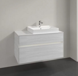 Тумба під раковину Villeroy & Boch Collaro 100х50 см із підсвічуванням ДСП біле дерево C018B0E8