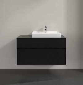 Тумба під раковину Villeroy & Boch Collaro 100х50 см із підсвічуванням МДФ чорний матовий лак C018B0PD