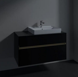 Тумба під раковину Villeroy & Boch Collaro 100х50 см із підсвічуванням МДФ чорний матовий лак C018B0PD