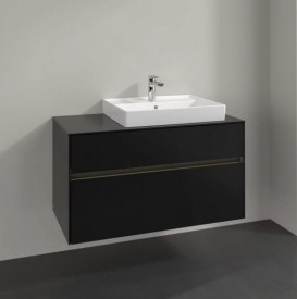 Тумба під раковину Villeroy & Boch Collaro 100х50 см із підсвічуванням МДФ чорний матовий лак C018B0PD