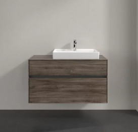 Тумба под раковину Villeroy & Boch Collaro 100х50 см с подсветкой ДСП каменный дуб C018B0RK