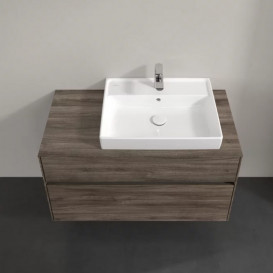 Тумба под раковину Villeroy & Boch Collaro 100х50 см с подсветкой ДСП каменный дуб C018B0RK