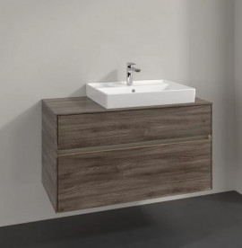 Тумба под раковину Villeroy & Boch Collaro 100х50 см с подсветкой ДСП каменный дуб C018B0RK